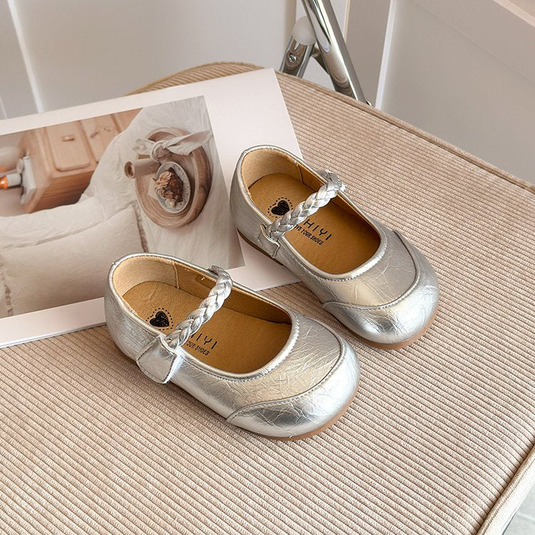 Children's Little Leather Shoes, Girls' Little Fragrant Wind Princess Shoes, Soft Soled Non Slip Single Shoes 8