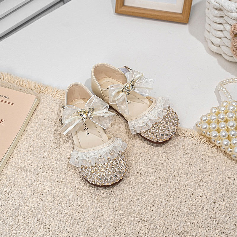 2026 Summer New Girls Woven Closed-Toe Sandals, Soft Sole Anti-Collision Lightweight Princess Performance Sandals For Kids 5