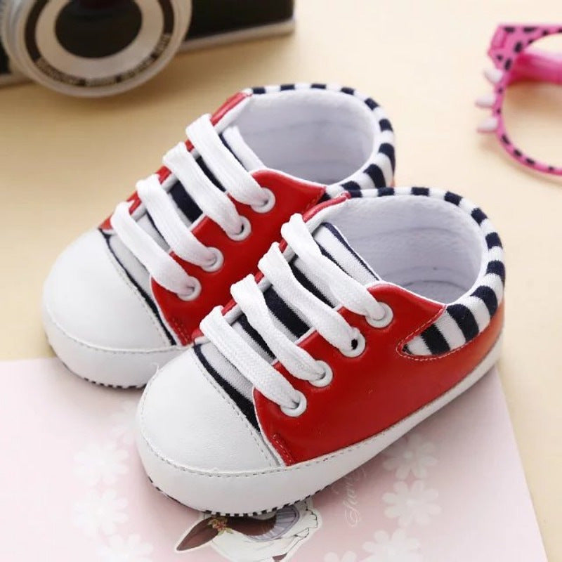 Autumn Unisex Cotton Cartoon Baby Toddler Shoes With Lace-up Canvas Shoes, Massage Shoes 2