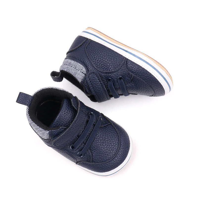 Fashionable Solid-color PU Leather First-walker Shoes For Babies 2