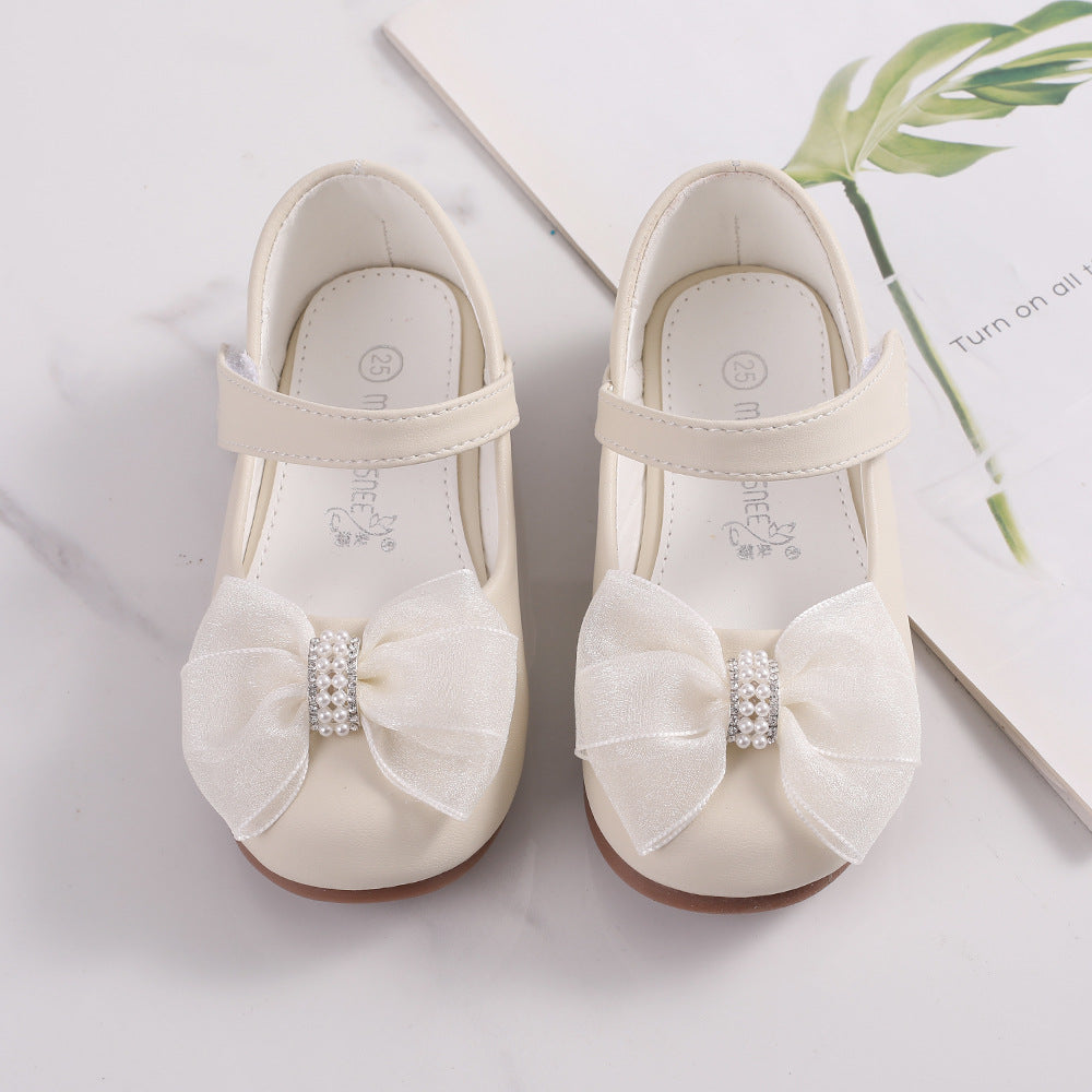 Princess PU Leather Bow Flower Girl Shoes 4