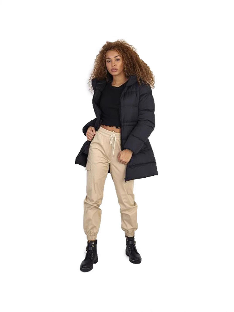 Thick Hooded Thigh Long Winter Warm-keeping Cotton Clothing Women 5