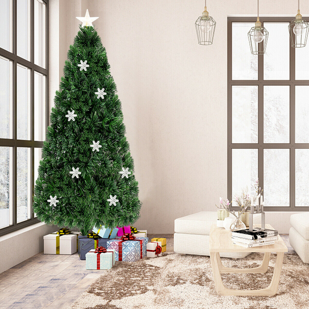 LED Optic Artificial Christmas Tree with Snowflakes 2
