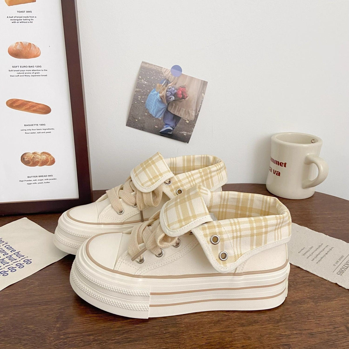 2025 New Korean Style Women's Platform Canvas Shoes, Two Ways To Wear, Summer Thin Breathable High-Top Casual Sneakers 3