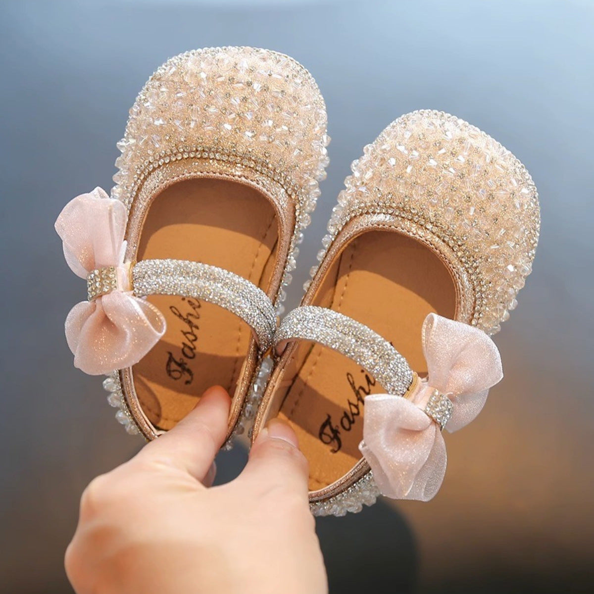 Soft Bottom Leather Shoes Baby Pumps Fashion Performance Crystal Shoes 2
