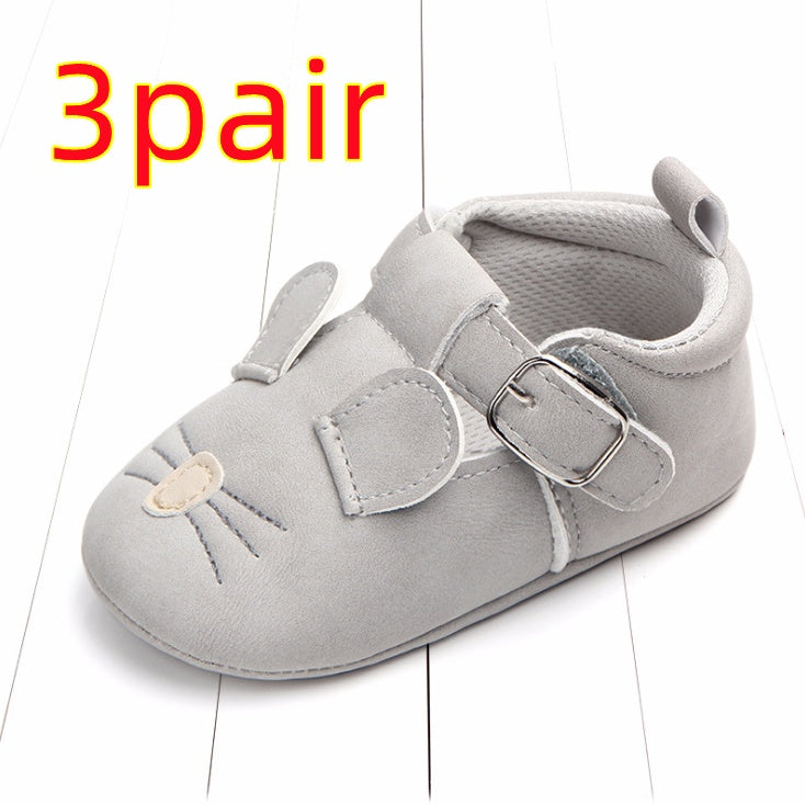 Spring and autumn cartoon animal baby shoes matte leather non-slip soft bottom baby shoes wholesale 0884 23