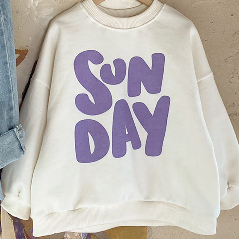 Loose Casual Long-sleeved Terry Sweater With Foreign Letters 4