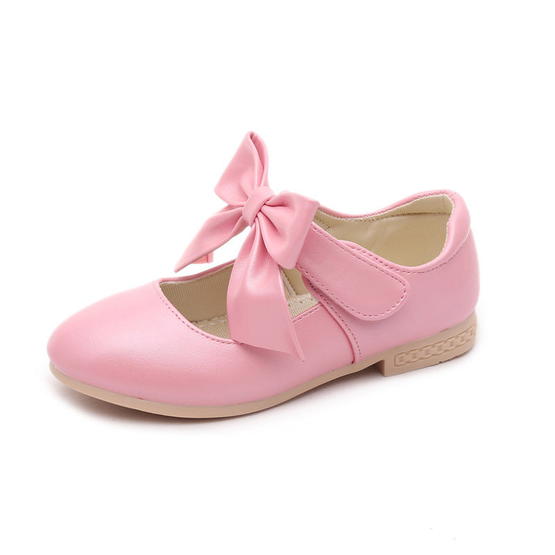 Girls Shoes White Leather Shoes Bowknot Girls Children Princess Shoes 6