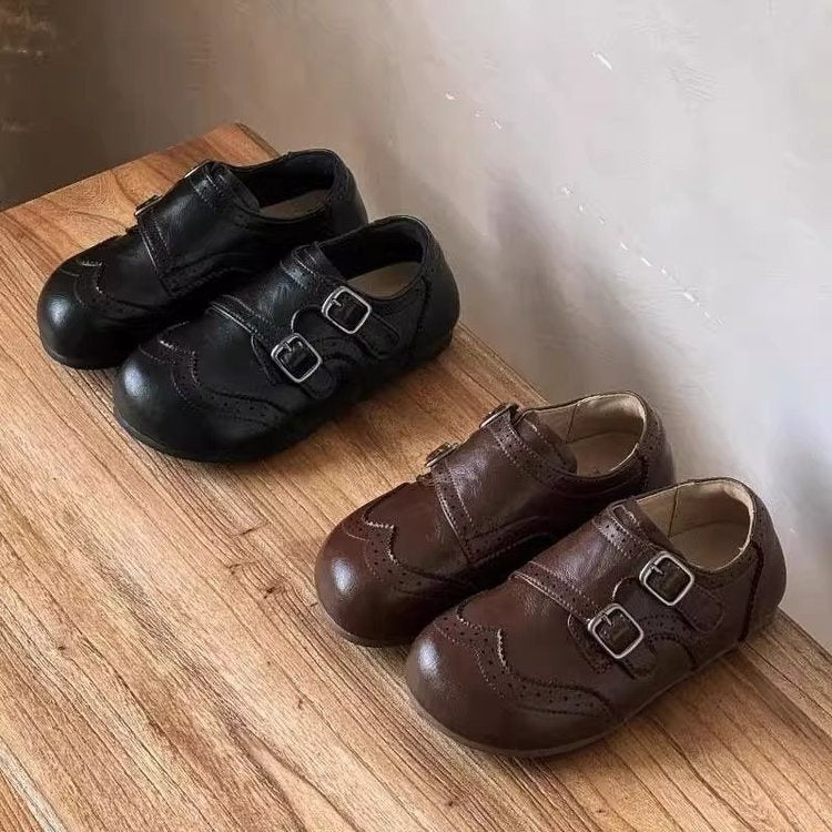 2026 Spring New Kids Leather Loafers, British Style Soft Sole Casual Shoes, Toddler Walking Shoes For Boys & Girls 2