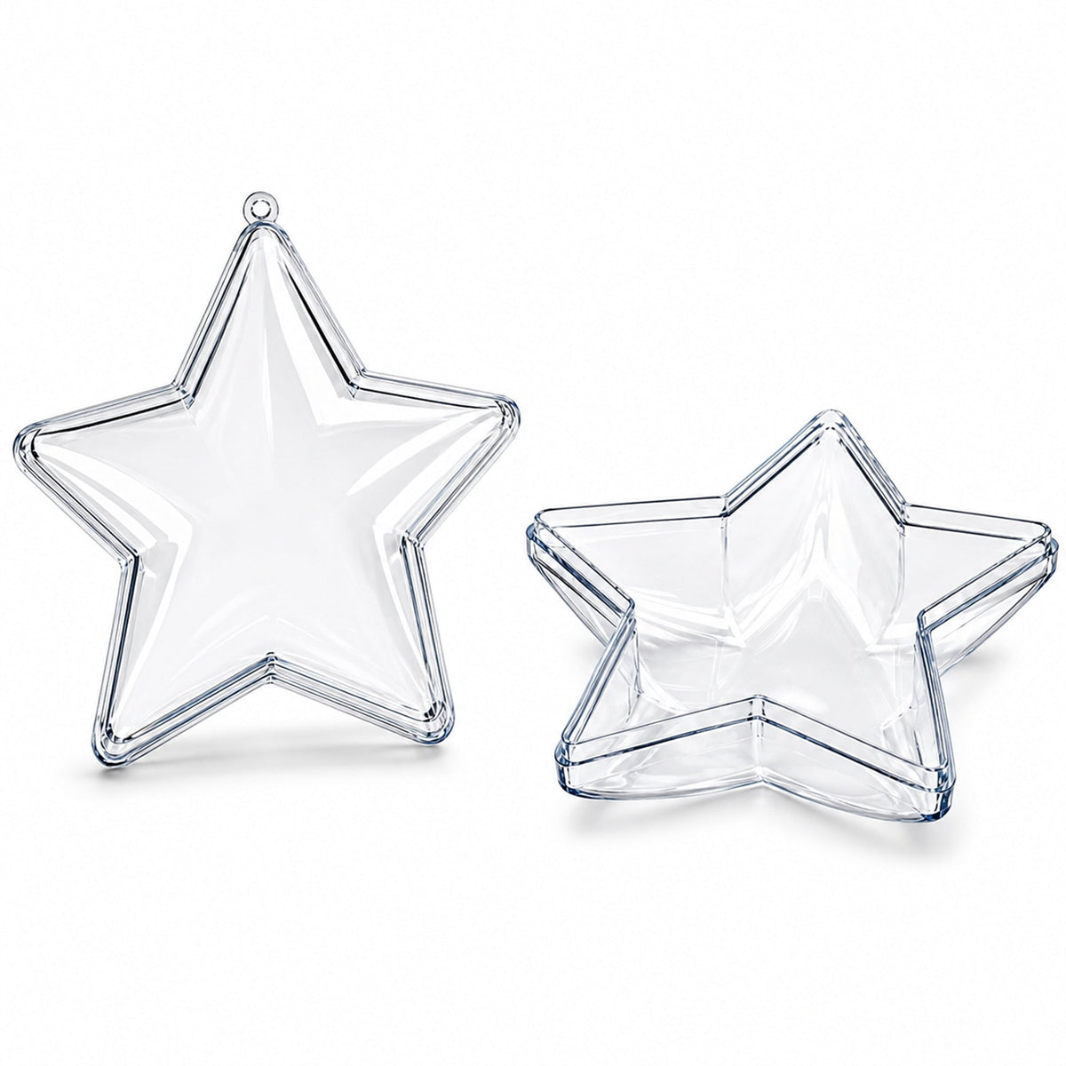 Set of 3 Openable Fillable Clear Plastic Star Christmas Ornaments DIY Craft 3.5 Inches 7