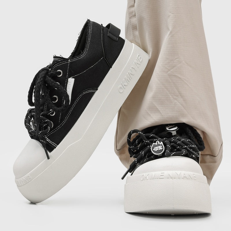 2026 New Spring Couple Canvas Skate Shoes, Toe-cap Height-increasing Casual Sneakers For Students & Men 1