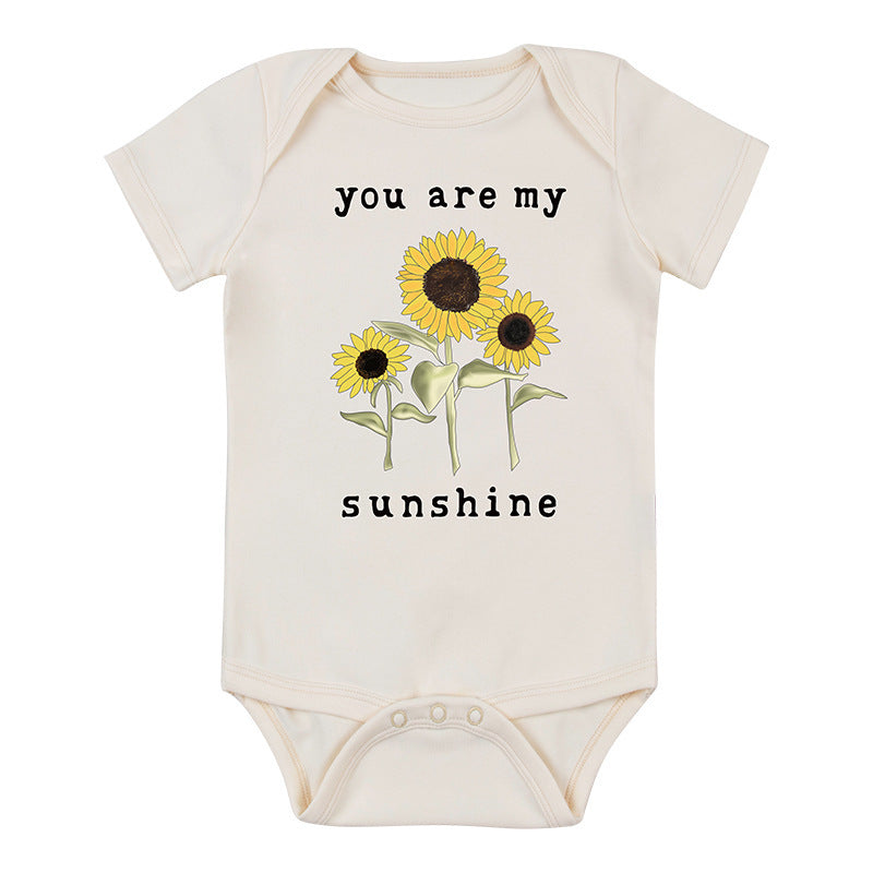 Cute Printed Short Sleeved Romper For Babies 6