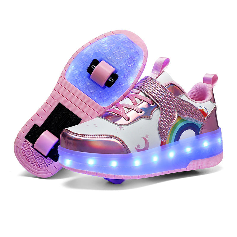 Children's Rechargeable Two-wheel LED Light-up Shoes 6