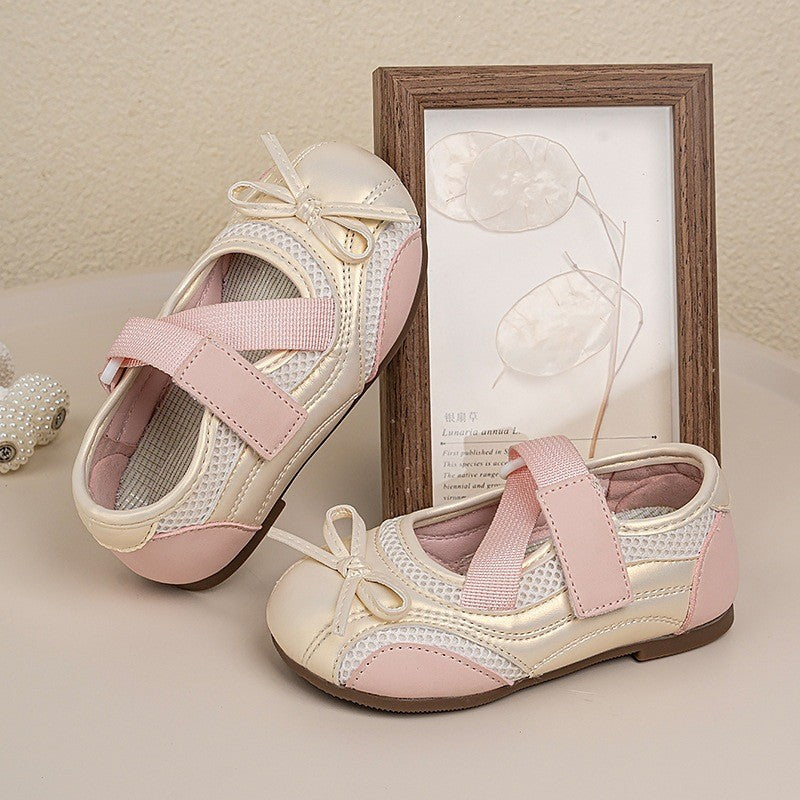 2026 Spring & Autumn Girls Shallow Mouth Leather Shoes, Retro Mary Jane Flats, Versatile Soft Leather Bow Ballet Shoes 3
