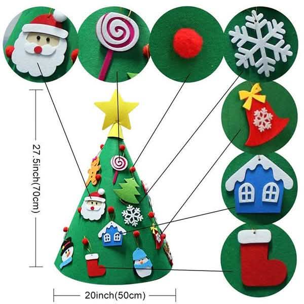 DIY 3D Felt Christmas Tree Upgraded Toddler Christmas Tree 10