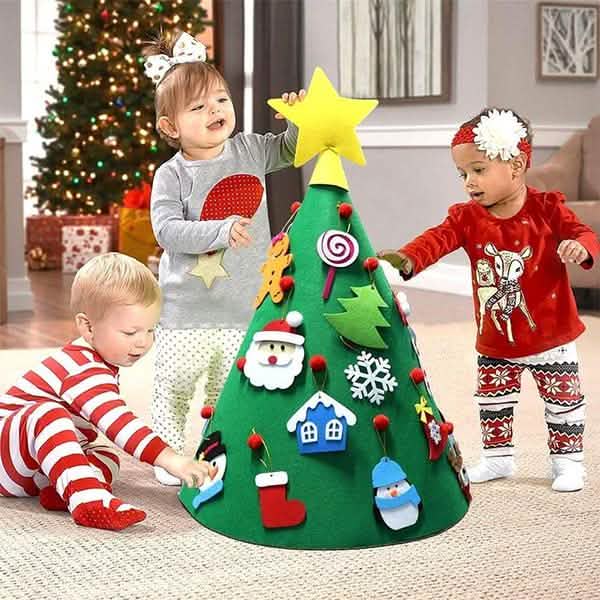 DIY 3D Felt Christmas Tree Upgraded Toddler Christmas Tree 4