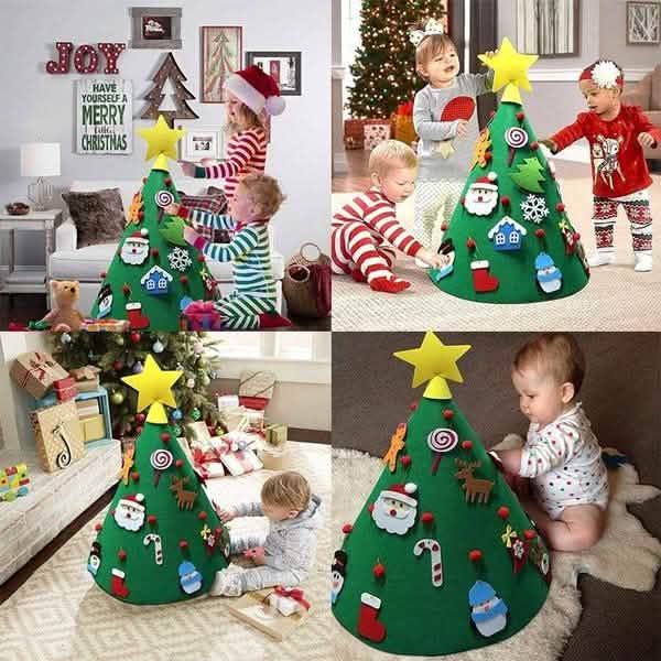 DIY 3D Felt Christmas Tree Upgraded Toddler Christmas Tree 12