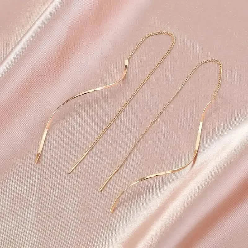 Drop Earrings Golden S Design 5