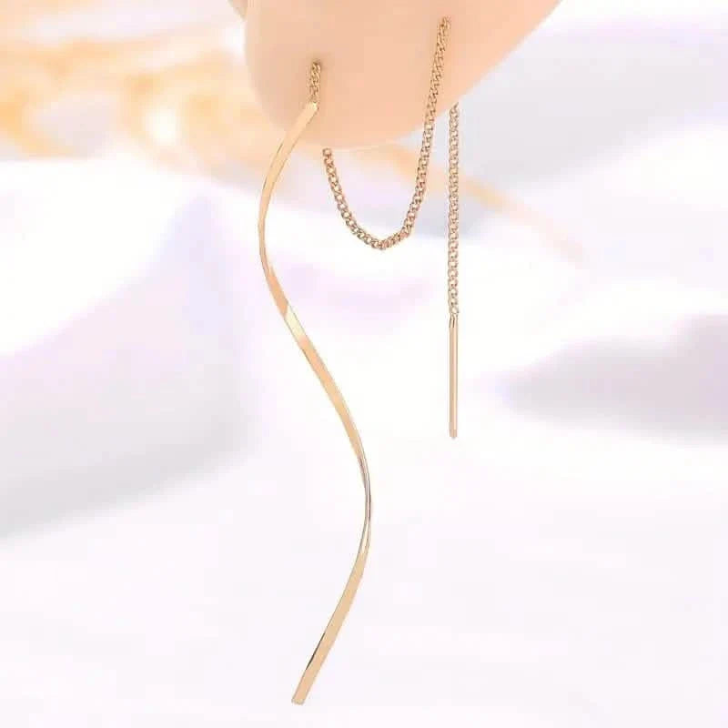 Drop Earrings Golden S Design 4