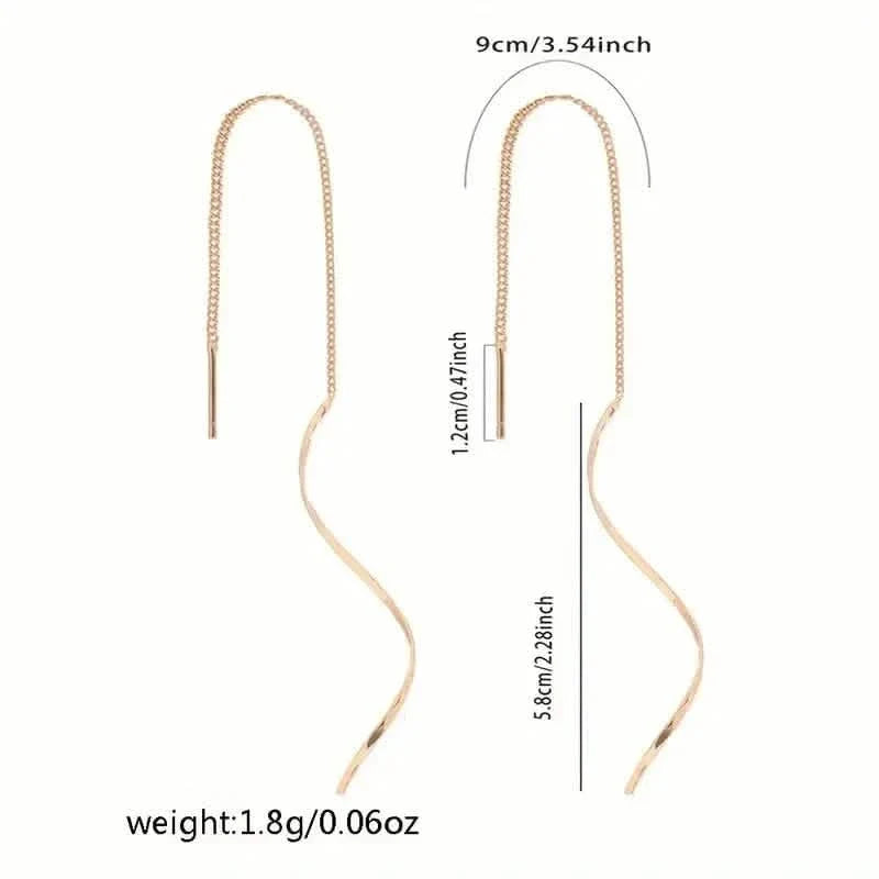 Drop Earrings Golden S Design 6