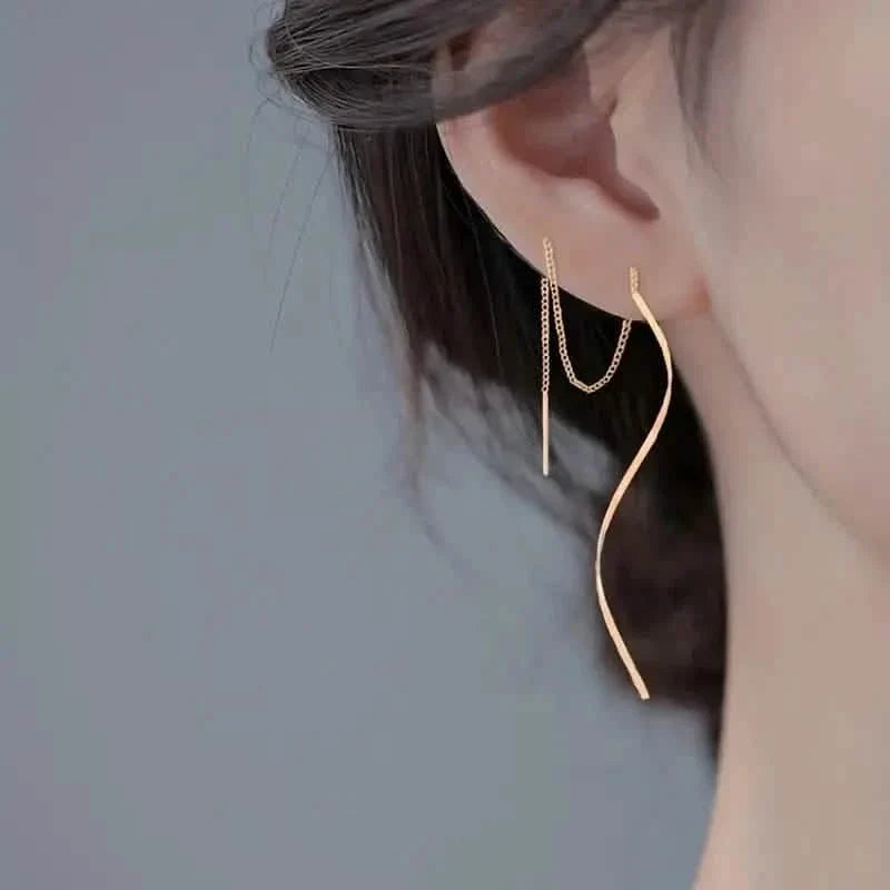 Drop Earrings Golden S Design 3