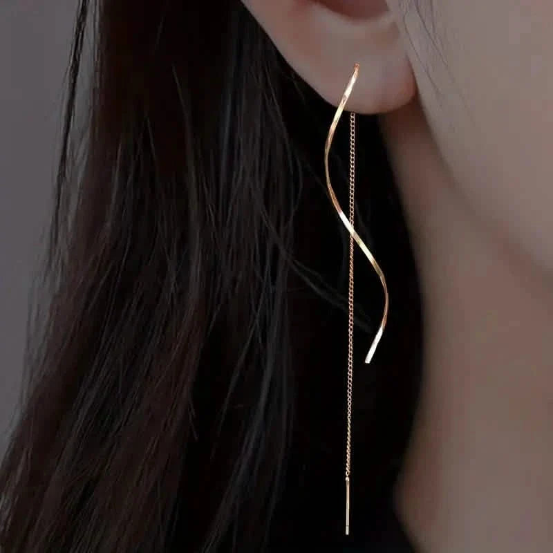 Drop Earrings Golden S Design 1