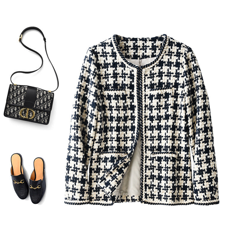 Houndstooth Small Fragrance Jacket Women Clothing 2