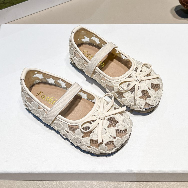 French Gentle Flat Mesh Single Shoe For Women In Summer Fairy Style With Skirt Lace Mary Jane Children's Sandals 3
