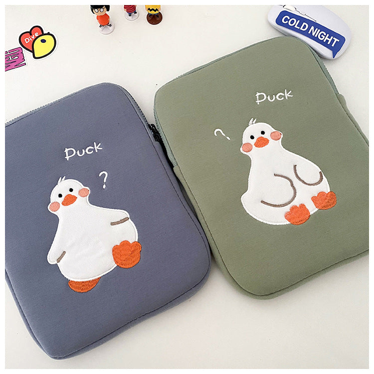 Cartoon Cute Duck Embroidery Ins Niche Design Tablet Case 4