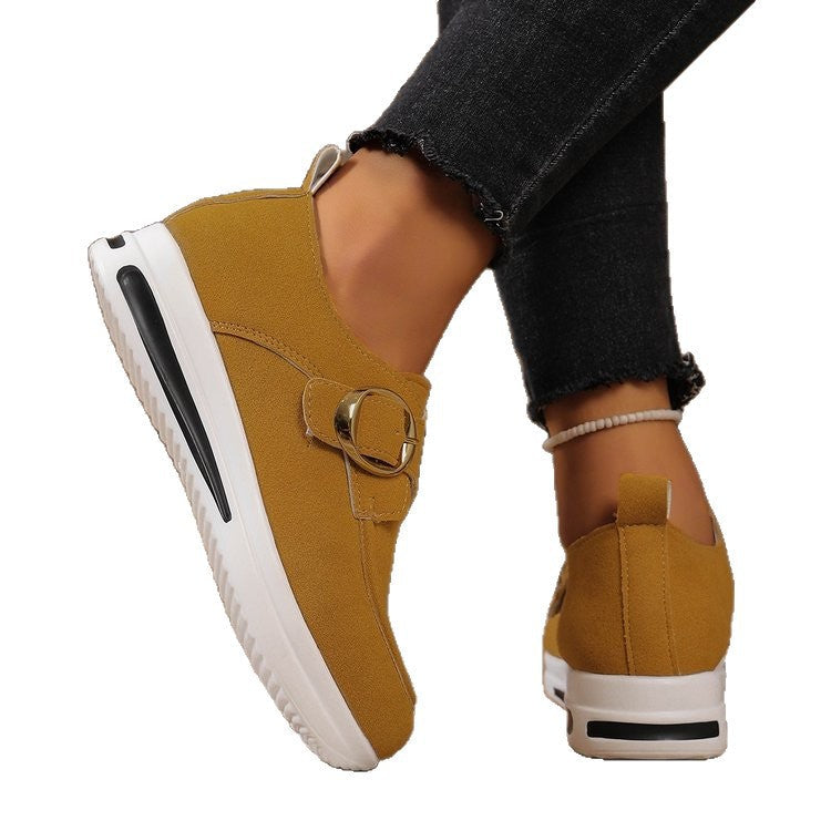 Solid-color Front-laced Casual Slip-on Womens Shoes 5