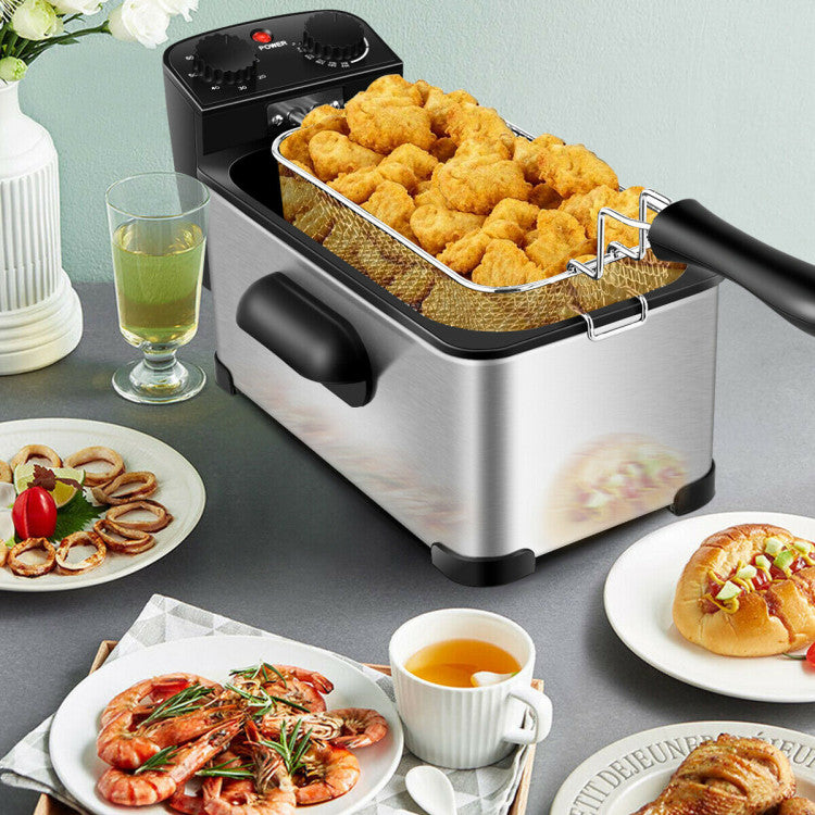 3.2 Quart Electric Stainless Steel Deep Fryer with Timer 8