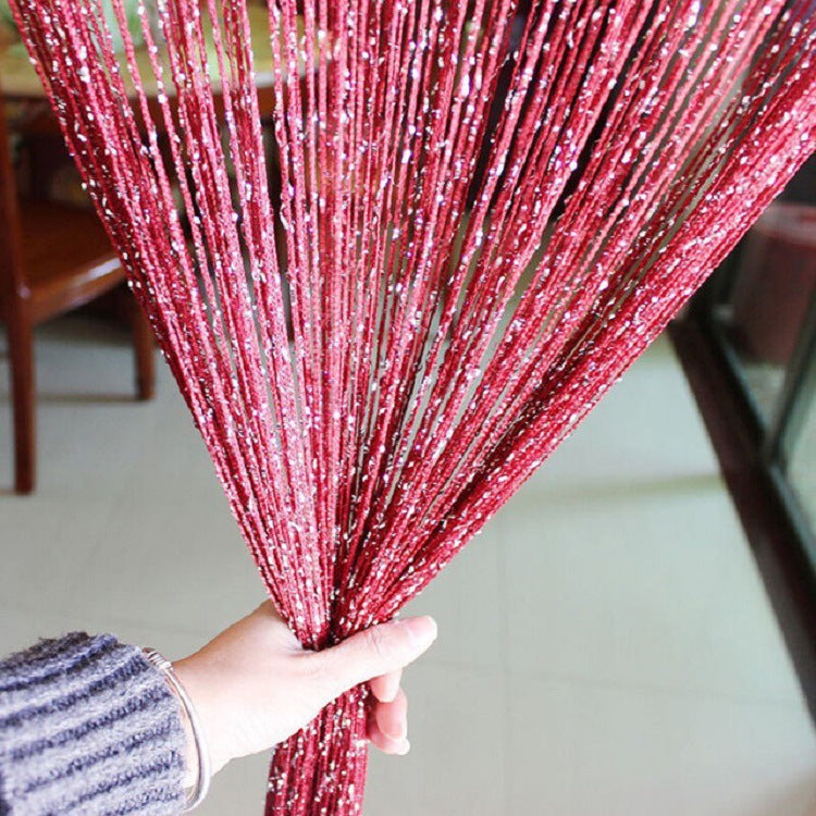 Flashing Silver Thread Curtain 1x2 Meters High Door Curtain With Silver Wire Encryption Living Room Partition Rice Curtain 4
