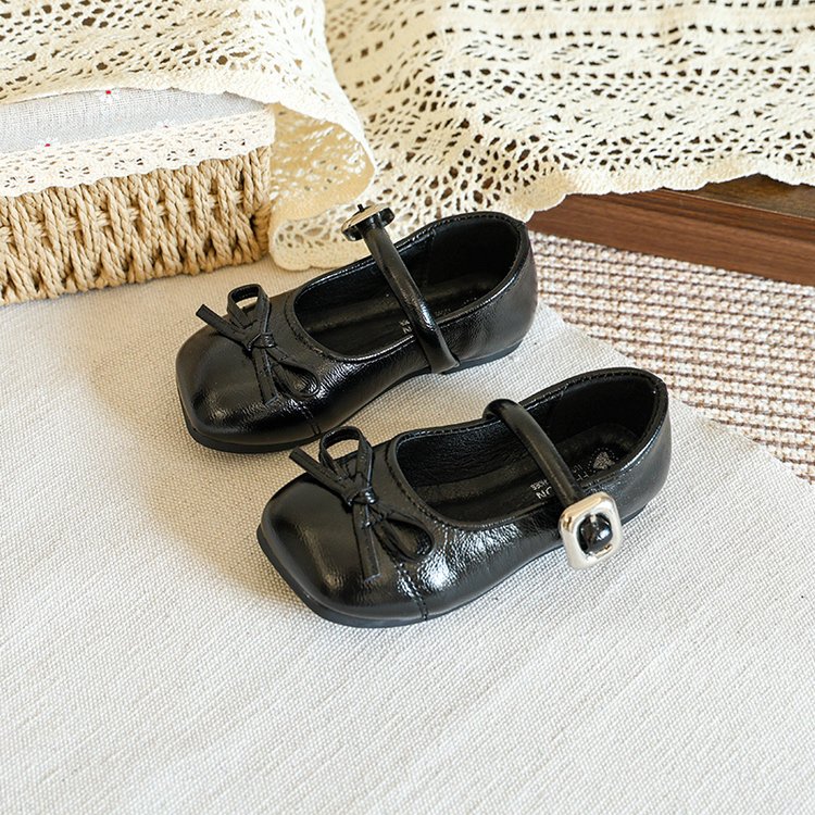 Girls' Leather Shoes, Shallow Mouth Princess Shoes, Korean Version, Girls' Fashionable, Versatile, Casual Single Shoes 7