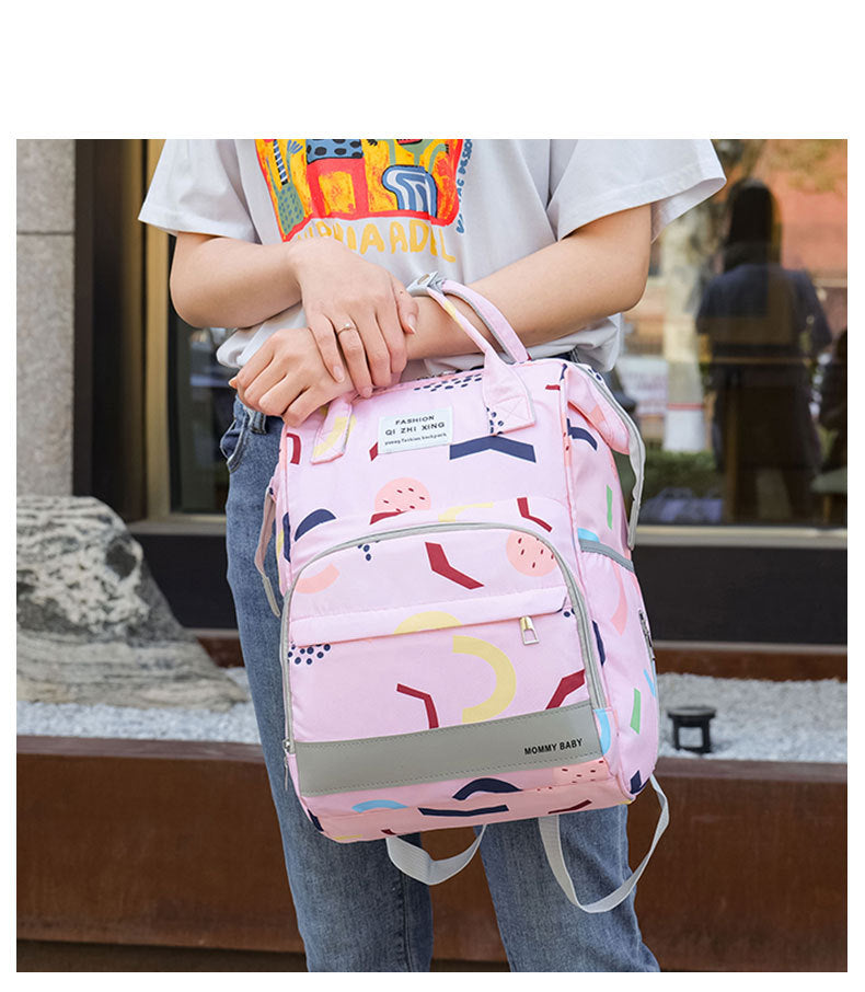 Multi-compartment Mummy Bag Large Capacity Portable Backpack Baby Diaper Bag 8