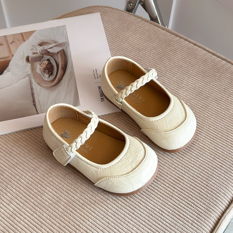 Children's Little Leather Shoes, Girls' Little Fragrant Wind Princess Shoes, Soft Soled Non Slip Single Shoes 6