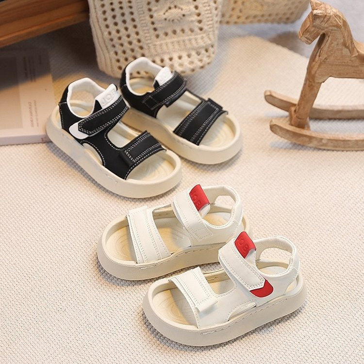 2026 Summer New Korean Style Kids Sandals, Boys Girls Casual Outdoor Sports Beach Sandals, Soft Sole Magic Tape Breathable Children Shoes Size 26-37 1