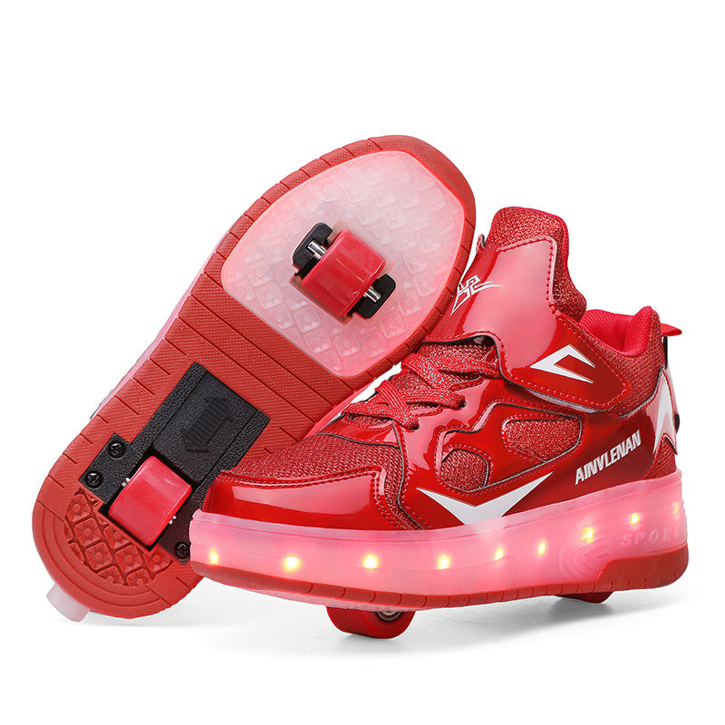 New Boy Student Roller Skating Shoelace Wheels 3