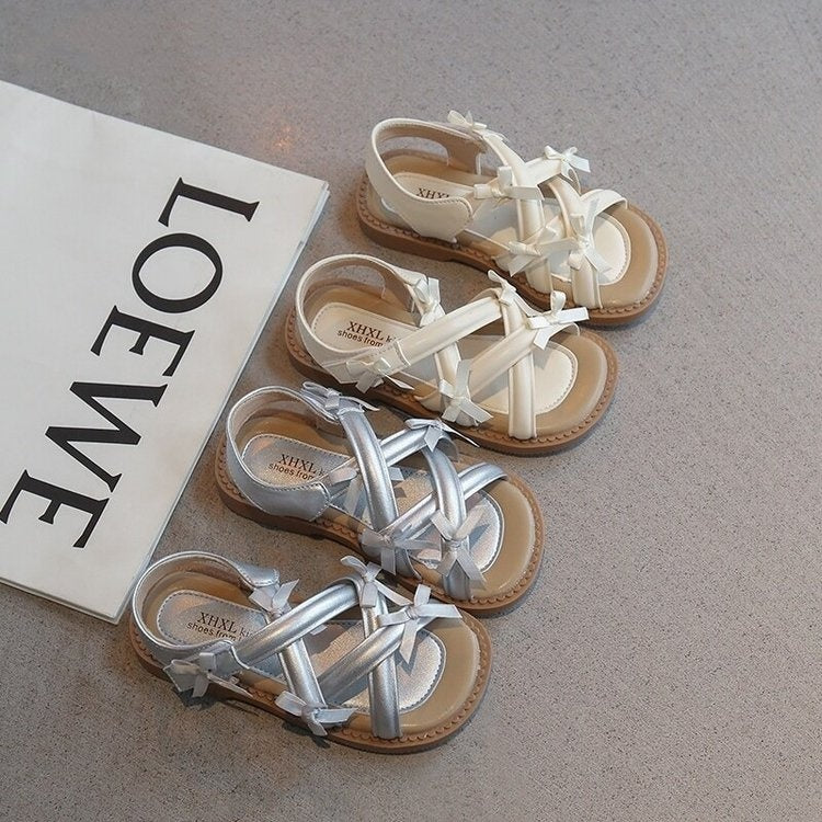 2026 Summer New Sweet Princess Style Crisscross Strap Sandals For Girls, Fashion Kids Sandals For Little & Big Girls 2