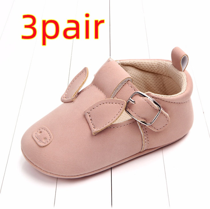 Spring and autumn cartoon animal baby shoes matte leather non-slip soft bottom baby shoes wholesale 0884 18