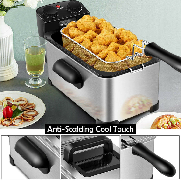 3.2 Quart Electric Stainless Steel Deep Fryer with Timer 6