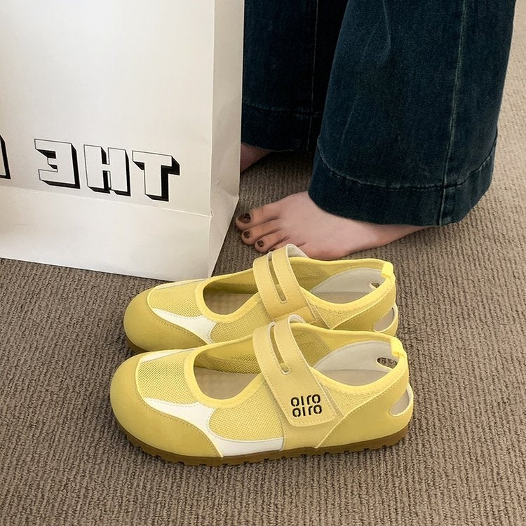 2026 New Summer Flat Academy Style Casual Shoes, Hook & Loop Korean Low Cut Outdoor Girls Flats 5