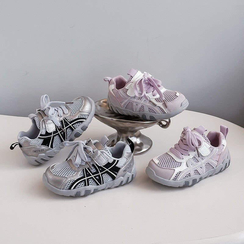 2026 Spring New Girls Skate Sneakers, Kids German Trainers, Soft Sole Versatile Single Mesh Shoes For Big Kids 3