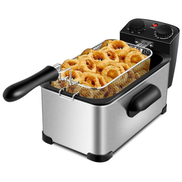 3.2 Quart Electric Stainless Steel Deep Fryer with Timer 2