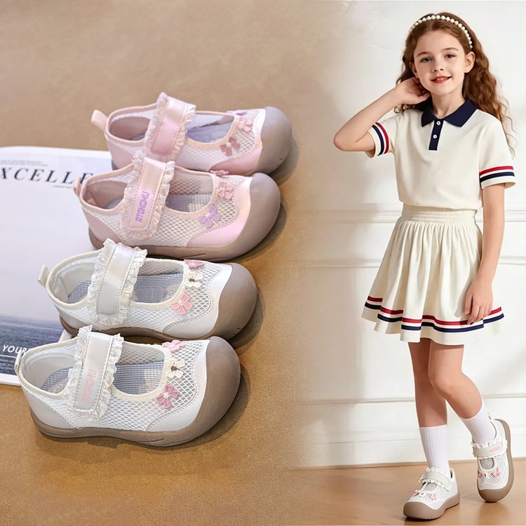 2026 Summer New Girls Mesh Breathable Sneakers, Toddler Soft Sole Non-Slip Casual Walking Shoes For Baby Girls 1