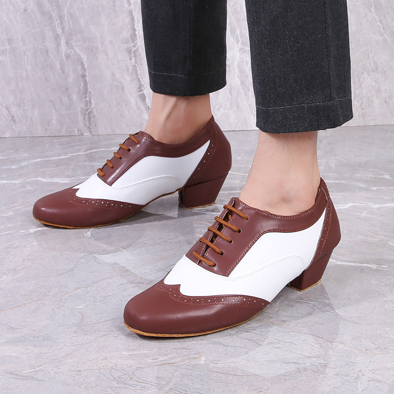 Leather Ballroom For Square Dancing And Latin Dancingsoft-soled Dance Shoes For Adults 2