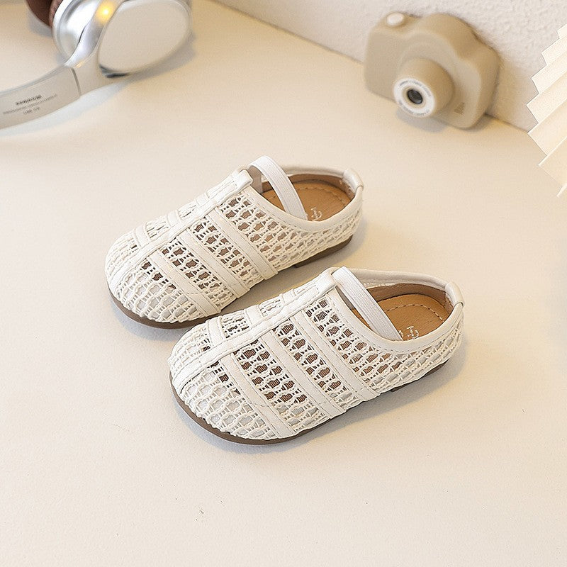 Small Children's Niche Design, Woven Hollow, One Foot Kick, Flat Toe, Half Toe, Half Slippers 4