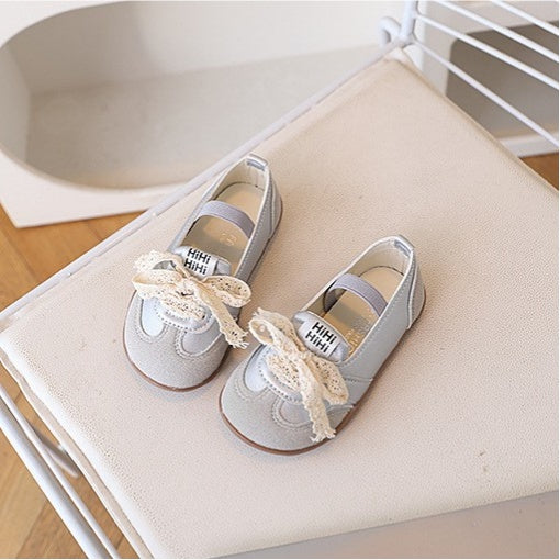 Children's Shoes, Girls' Casual Shoes, Korean Version Children's Shoes, Lace Bow Children's Moral Training Shoes 3