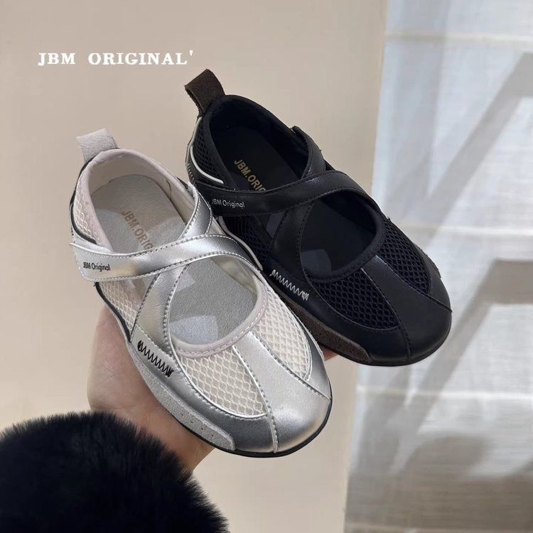2026 New Spring Summer Girls Retro Ballet Trainers, Cross Strap Mary Jane Flats, Low Cut Flat Casual Sneakers For Kids 1