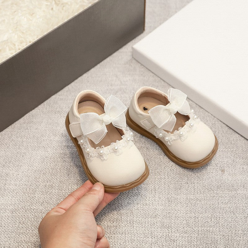 Leather Shoes, Bow Tie, Western Style, Baby Girl Princess Shoes, Fashionable Soft Soled Shoes For Little Girls 4