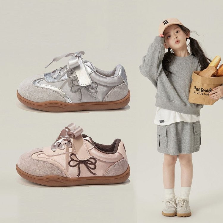 2026 Spring Autumn New Kids Skate Shoes, Breathable German Trainers, Fashion Bow Casual Sneakers For Little & Big Girls 1